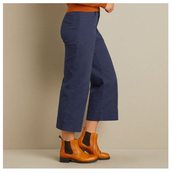 Duluth Trading Co Pants - Duluth Trading Company Workday Warrior Chinos - Navy Blue Cropped Wide-Leg Pants